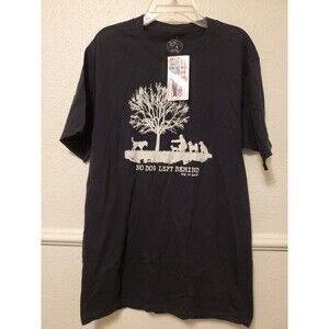 Dog is Good Men's T-Shirt "No Dog Left Behind" Short Sleeve Black Size S Small